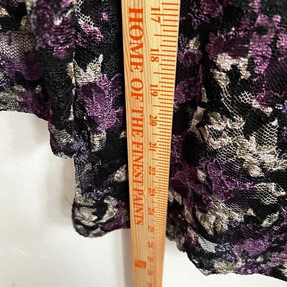 Vintage Black Lace Long Sleeve Top Whimsigoth Witchy Punk Goth Emo Alt Large - Picture 5 of 6